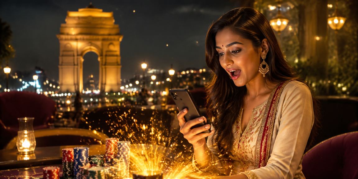 Mumbai casino VIP happy member using mobile